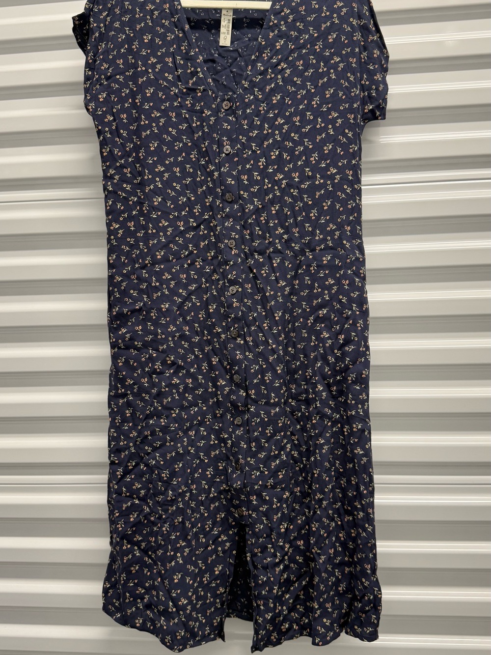 New NWT Madewell Navy Floral Button-Front Dress small